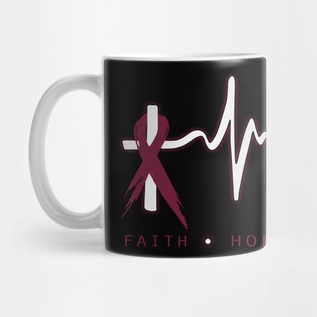 Faith Hope Love Christian Sickle Cell Awareness Burgundy Ribbon Warrior by celsaclaudio506